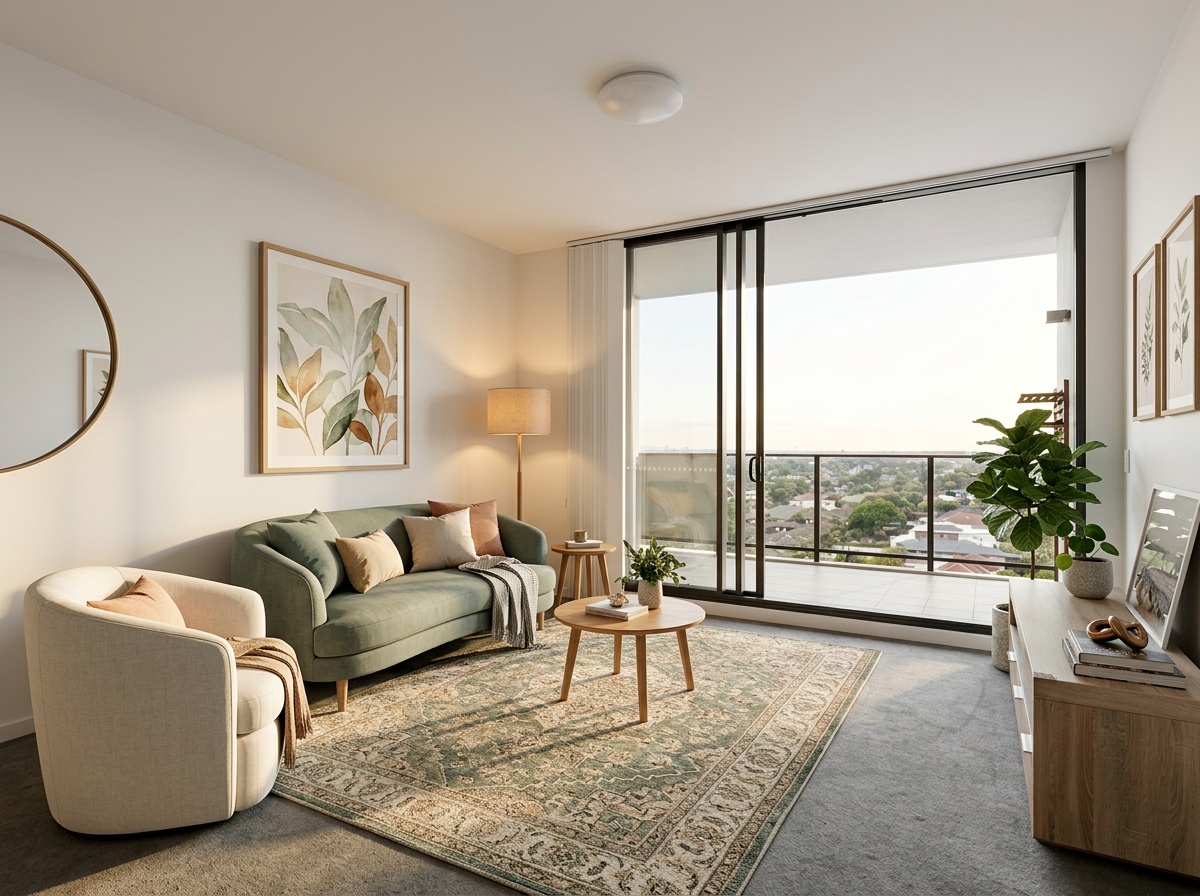 AI-staged living room